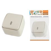 Переключатель на 2 направления 1-кл. открытой установки IP20 10А, сл. кость «Дача» Народная