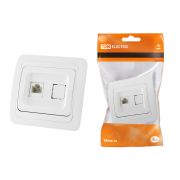 Розетка компьютерная RJ-45 белая «Валдай» TDM