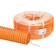 Труба гофрированная ПНД d 40 с зондом (25 м) легкая 350Н оранжевая TDM