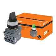 Переключатель на 2 положения с фиксацией M2SS2-20B короткая ручка в сборе d22мм 1з+1р черный TDM