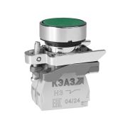 KEAZ Кнопка КМЕ4101мС-зеленый-0но+1нз-цилиндр-IP40-КЭАЗ